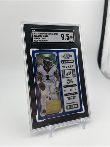 2022 Panini Contenders Optic - Season Ticket Jalen Hurts #43 Blue /99 SGC 9.5 - Picture 3 of 5