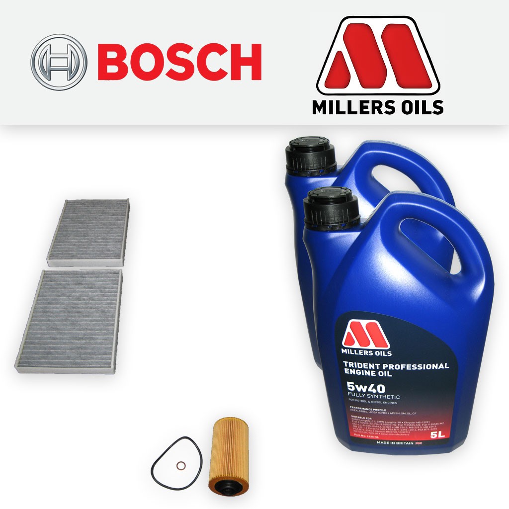 SERVICE KIT for BMW 5 SERIES (E39) 540I OIL CABIN FILTERS +5w40 OIL (1996-2003)