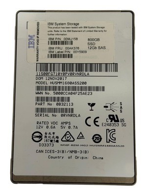 HGST Ultrastar 800GB 2,5'' 12Gb/s SAS SSD HUSMM1680ASS20 | >90% Health