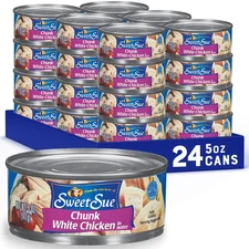 Canned Chicken Breast with Rib Meat in Water - 11G Protein per Serving - Gluten 