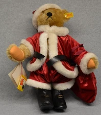 NWT Steiff Woodbury-Strong Museum  Mohair Santa Teddy Bear buckle missing