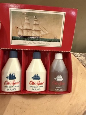 Vintage Old Spice 3 Pc Set-After Shave Lotion Shampoo Sailors Collection In Box