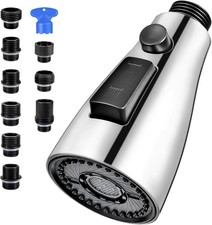 Kitchen Faucet Head Replacement, Premium 3 Function Pull Down Spray Head with 9