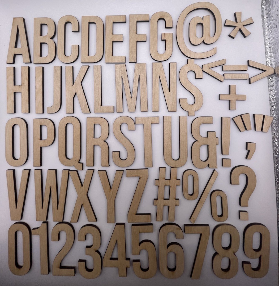 Laser Cut Wood Letters Numbers Symbols 2” Bebas Neue Font Basswood Cutouts