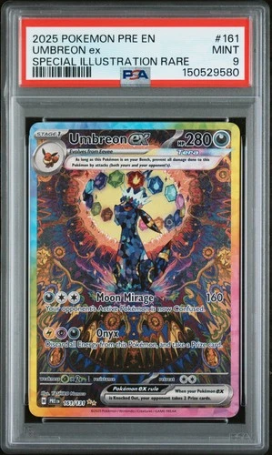 2025 POKEMON PRE EN-PRISMATIC EVOLUTIONS #161 UMBREON EX PSA 9