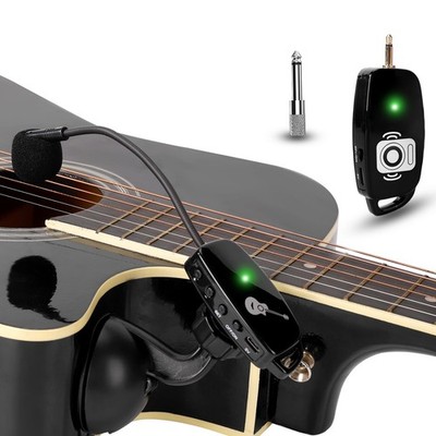 Wireless Instrument Microphone for Acoustic Guitar: 2.4G Cordless Clip-on Mic...
