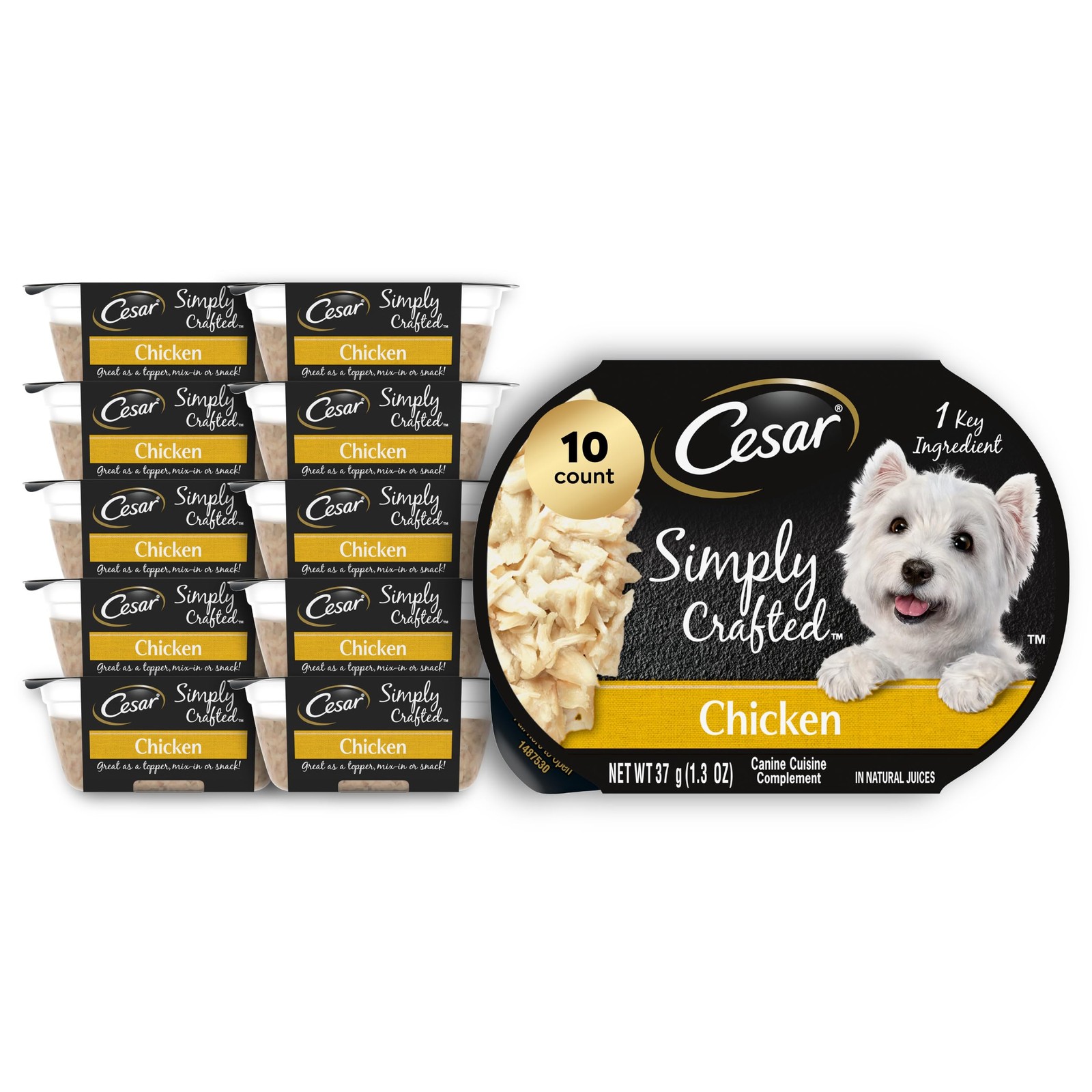 Toppers For Dry Food, Chicken, 1.3 Oz Tubs,...