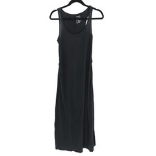 Gap Maternity Black Scoop Neck Ruched Side Pocket Tank Maxi Dress Small GUC