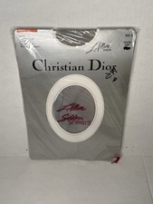 Christian Dior L'Allure Sheer Control Top Pantyhose Size 4 Gray Lycra