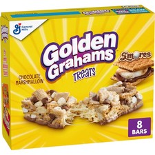 Golden Grahams Breakfast Cereal Treat Bars, S'mores, Snack Bars, 8 Ct, 8.48 oz