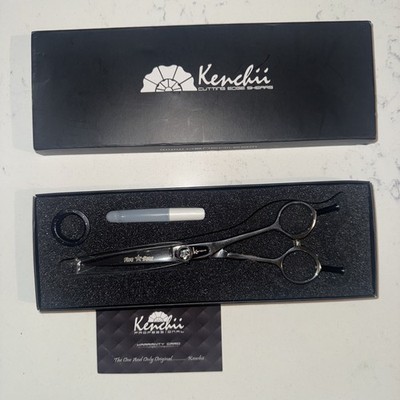 Kenchii Grooming 6.5'' 5 Five Star Scissors Shears ,Lefty Finger Inserts New in 