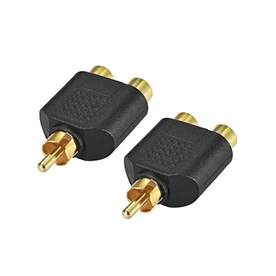 RCA Mâle à 2 RCA Femelle Connecteur Stéréo AV Câble Adaptateur Séparateur 2Pcs - Photo 1/3