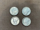 LOT OF 4 1936 MERCURY 10 CENT DIME COINS VERY NICE  90 % SILVER FREE SHIP
