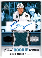 2014-15 UD SP Game Used Inked Rookie Sweaters CHRIS TIERNEY IRS-CT /149 Auto RPA