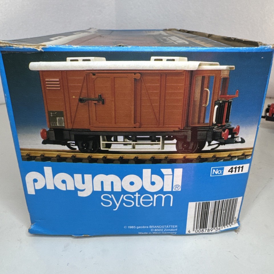 Playmobil Train – Wagon Marchandises Réf 4111 – Boîte D'origine – Occasion