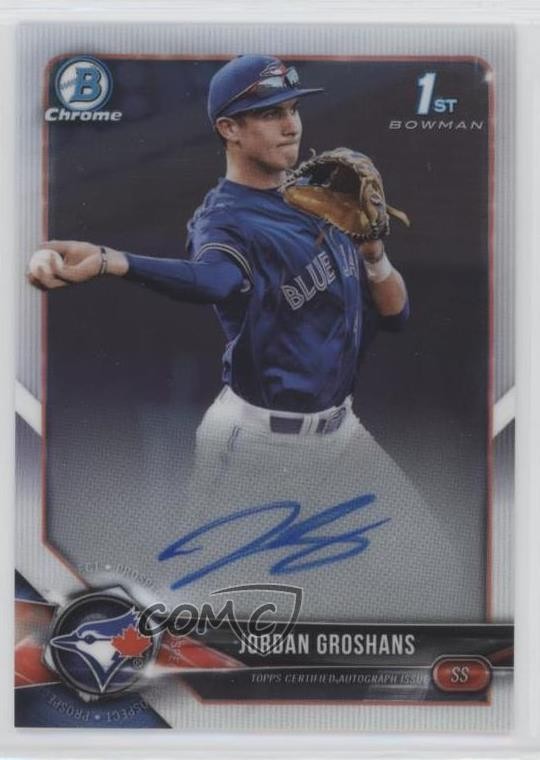 2018 Bowman Draft Chrome Draft Pick Auto Jordan Groshans #CDA-JG Auto 12g7