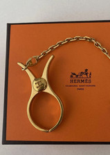 Hermes Glove Holder Filou Gold Plated Chain Metal With Box Missing end piece
