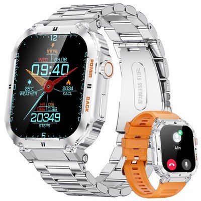 Smartwatch Herren Anruf Fitnessuhr Pulsuhr Blutsauerstoff Wasserdicht Armbanduhr