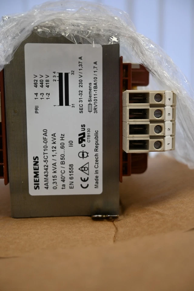 Siemens 4AM4342-5CT10-0FA0 Transformator 0,315/1,12 kVA 462/440/418V – neu - Bild 4 von 4