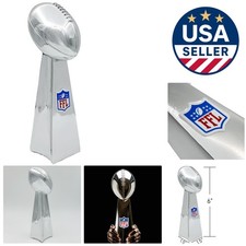 Elegant Fantasy Football Trophy - Custom Engraved Lombardi Winner's Cup - Silver
