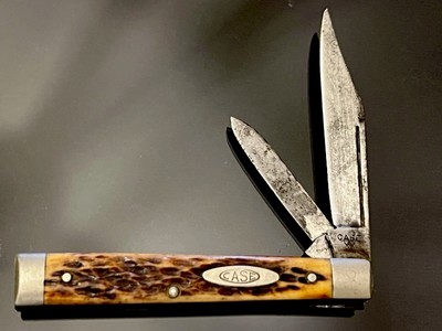 Vintage Orig.Case XX 2 Blade Long Pull Rogers Bone Dr.s Knife 62086 1/2 3-1/4 .