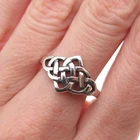 925 Sterling Silver Vintage Celtic Knot Oxidized Ring Size 9.5