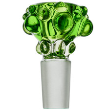 Full Color w Clear Warts Glass on Glass Funnel Slide Bowl 14mm 18mm