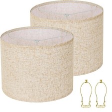 Lampshades Set of 2, 11" Top x 11" Bottom x 9.5" High, Drum Lamp shades，Mediu...