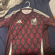 Mexico National Team Adidas Slim Fit Red 2024 Soccer Futbol Jersey Mens Medium