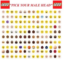 ☀️Lego YOU PICK YOUR HEAD Minfig minifigure mini figure face Male Boy Man Guy