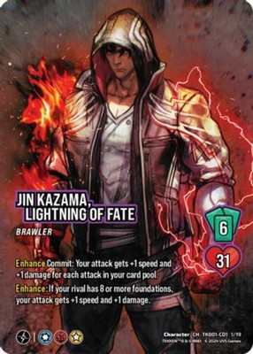 1X-Jin Kazama, Lightning of Fate - TK801-CD1 1/19 - C - Holofoil-CL01-Tekken 8-U