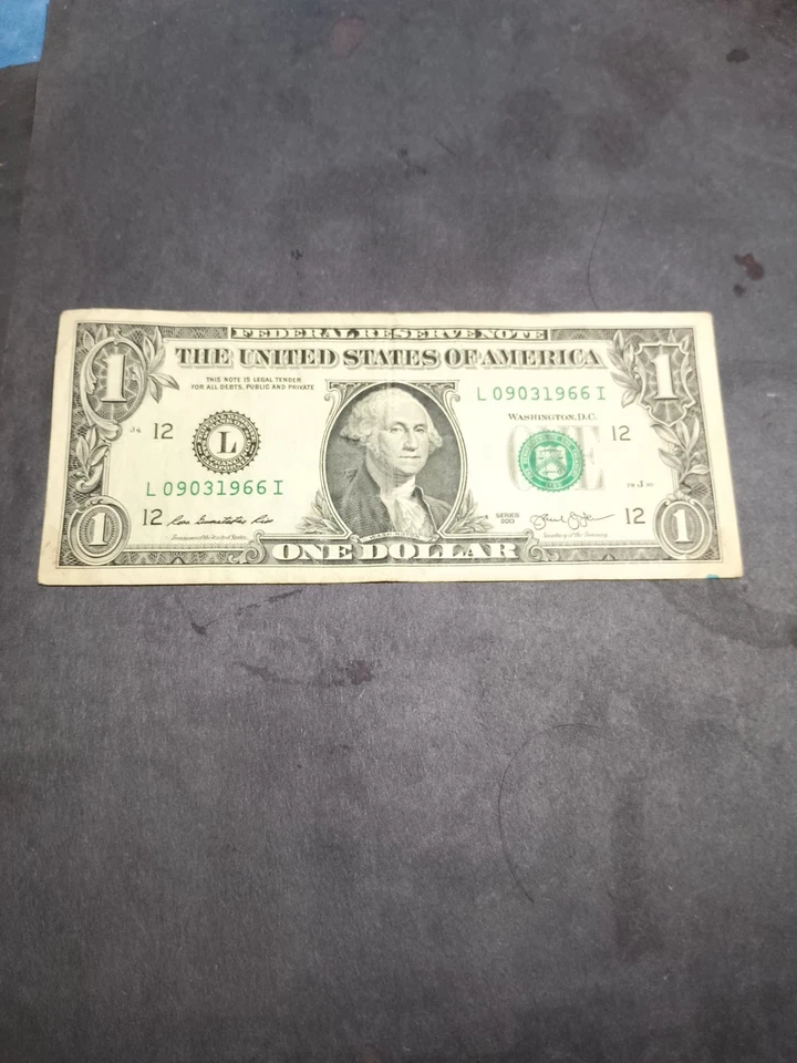 🎇2013 $1 L SAN FRANCISCO BEP TRUE BIRTHDAY NOTE SEPTEMBER 3 1966 (09031966I)🎉 - Image 3 of 4