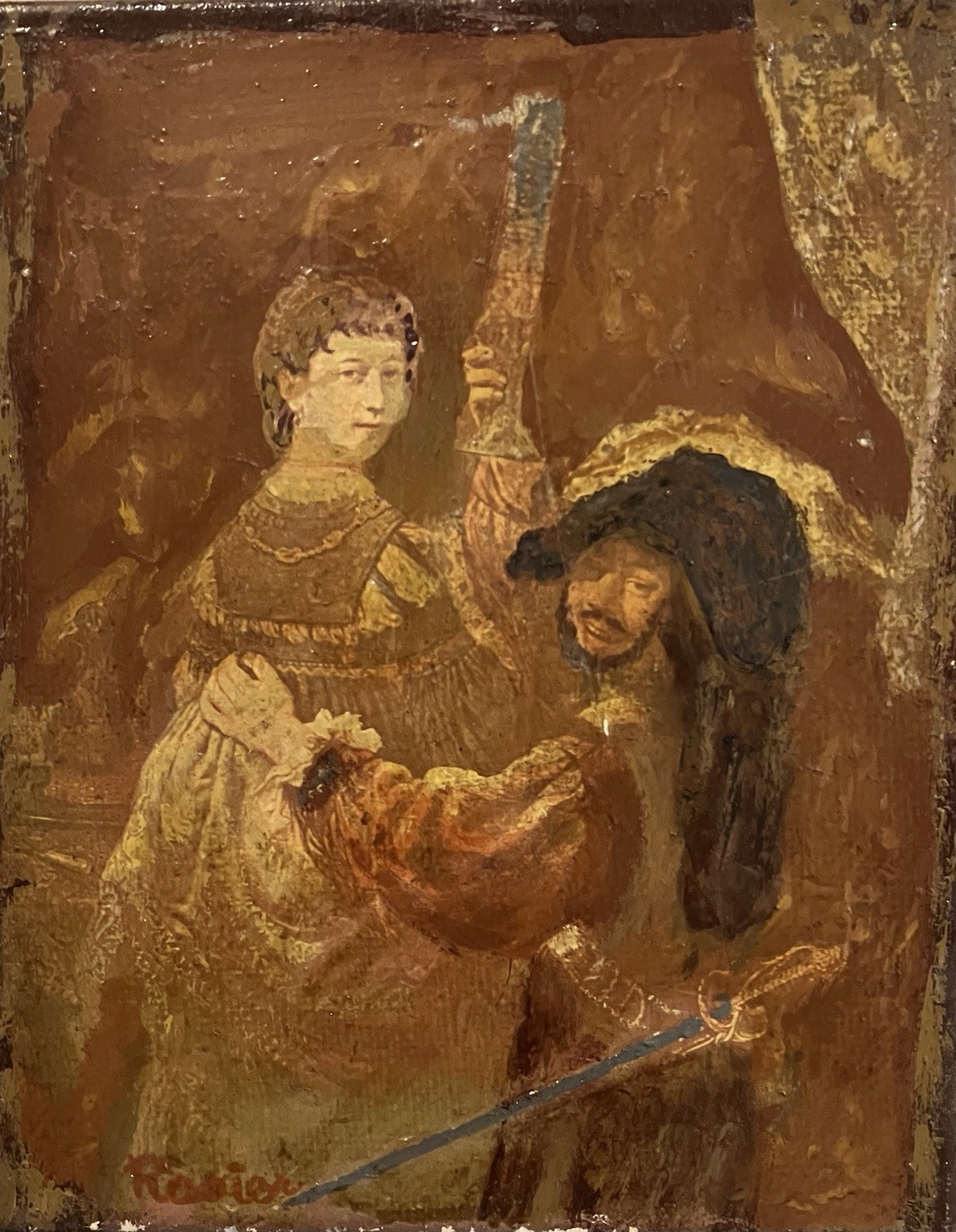 Oil painting on canvas signed 17th century