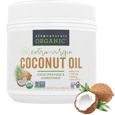 Viva Naturals Organic Extra Virgin Coconut Oil, 32 Fl Oz, Unrefined Cold-Press