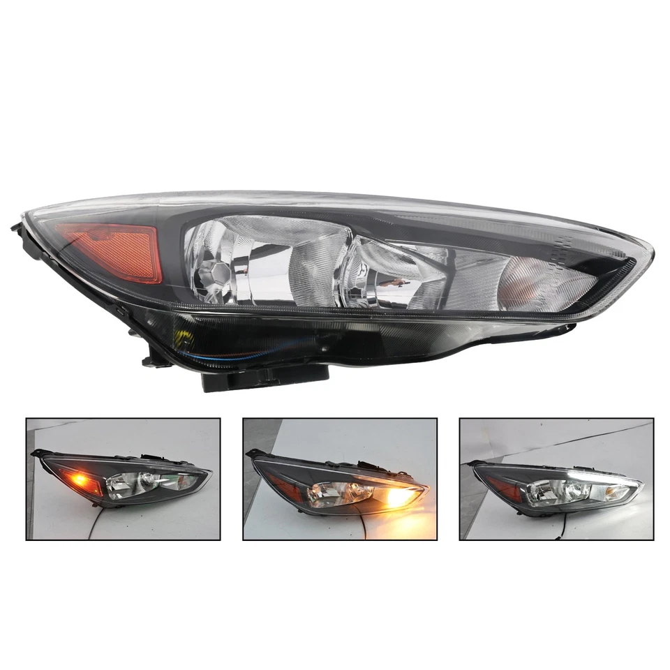 Faro halógeno negro con LED DRL lado del pasajero para Ford Focus 2015-2018 Foto 2 de 4
