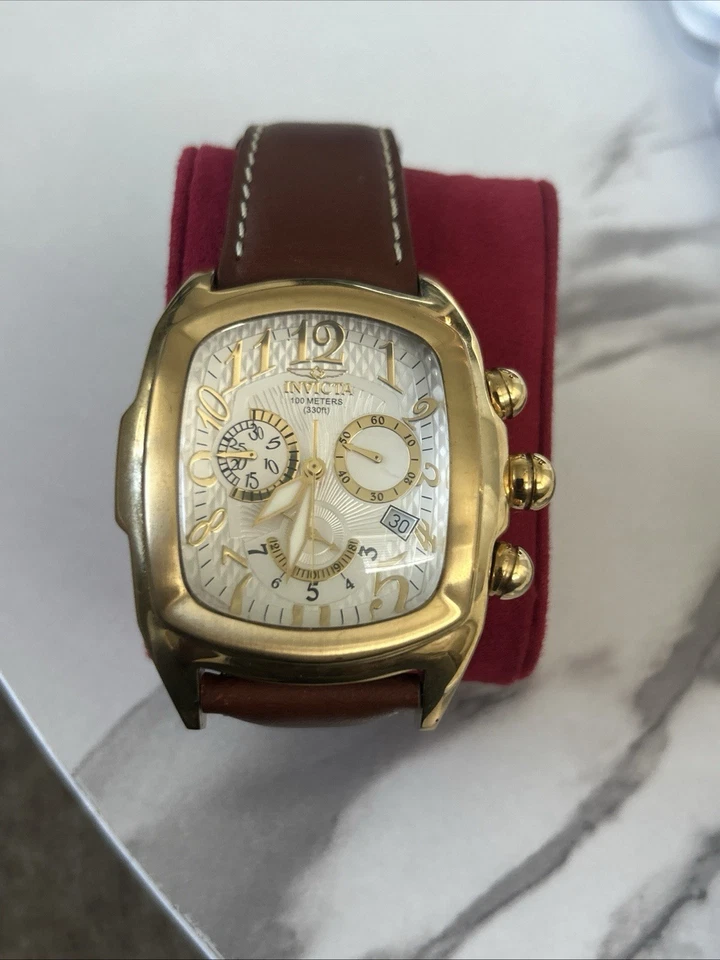 Invicta Lupah Men’s 18444 Swiss Quartz Chronograph • 47mm • Brown Leather Band - Image 4 of 4