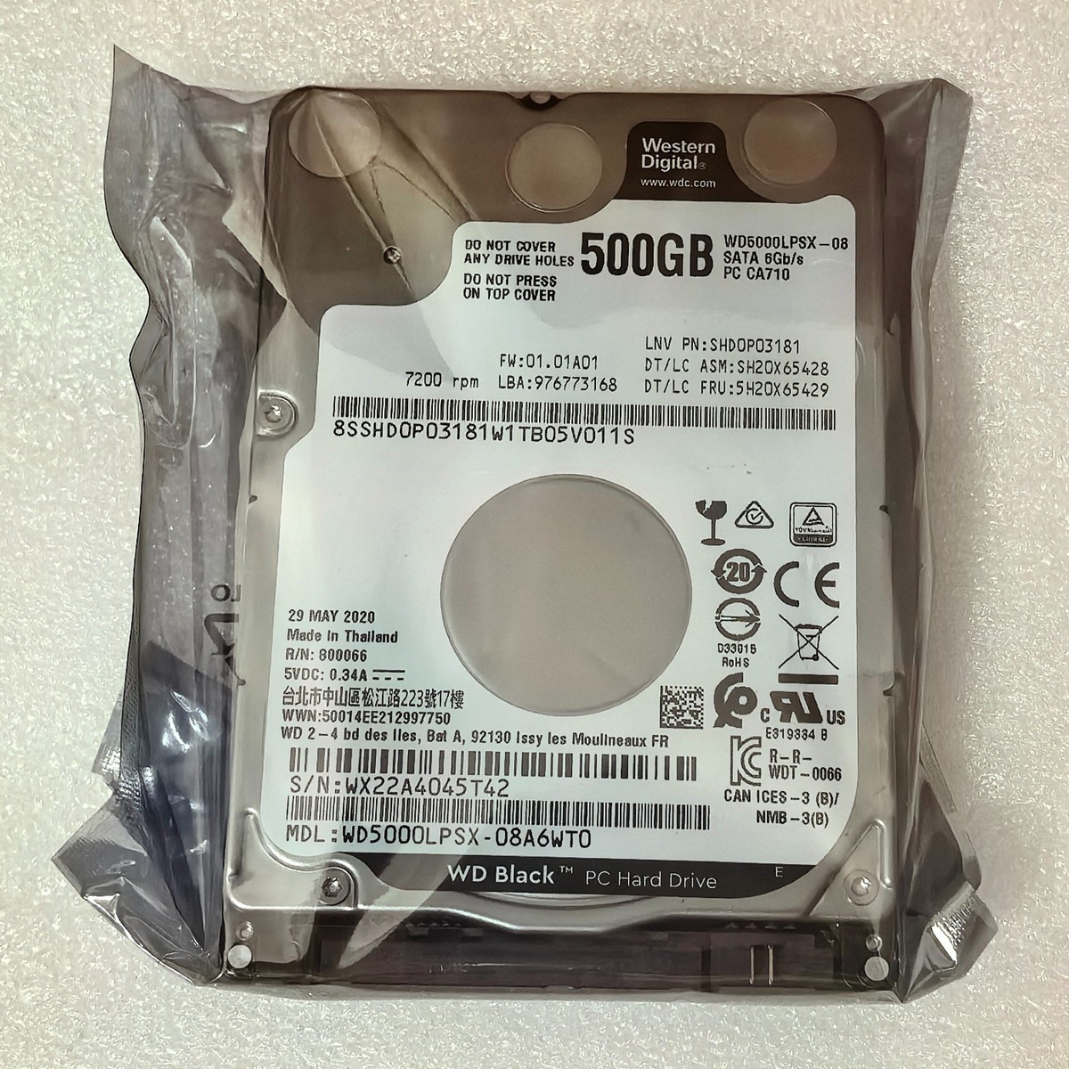 新品 WD Black SSHD 500GB 7200rpm 希少 高速モデル Amazon.com: Western Digital Black WD5000LPSX 500 GB Hard Drive