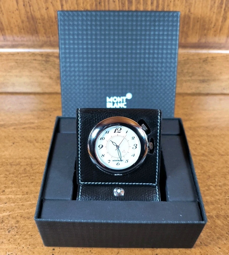 Mont Blanc Travel Time Alarm Clock 7056 w/ Manual & Box New Battery