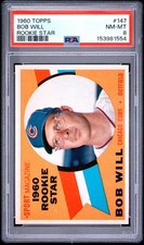 1960 Topps Bob Will Rookie PSA 8 - Nice Centering! RC Star #147 Baseball Card. rookie card picture