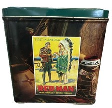Vintage Red Man Chewing Tobacco Tin Canister First In America Limited Edition
