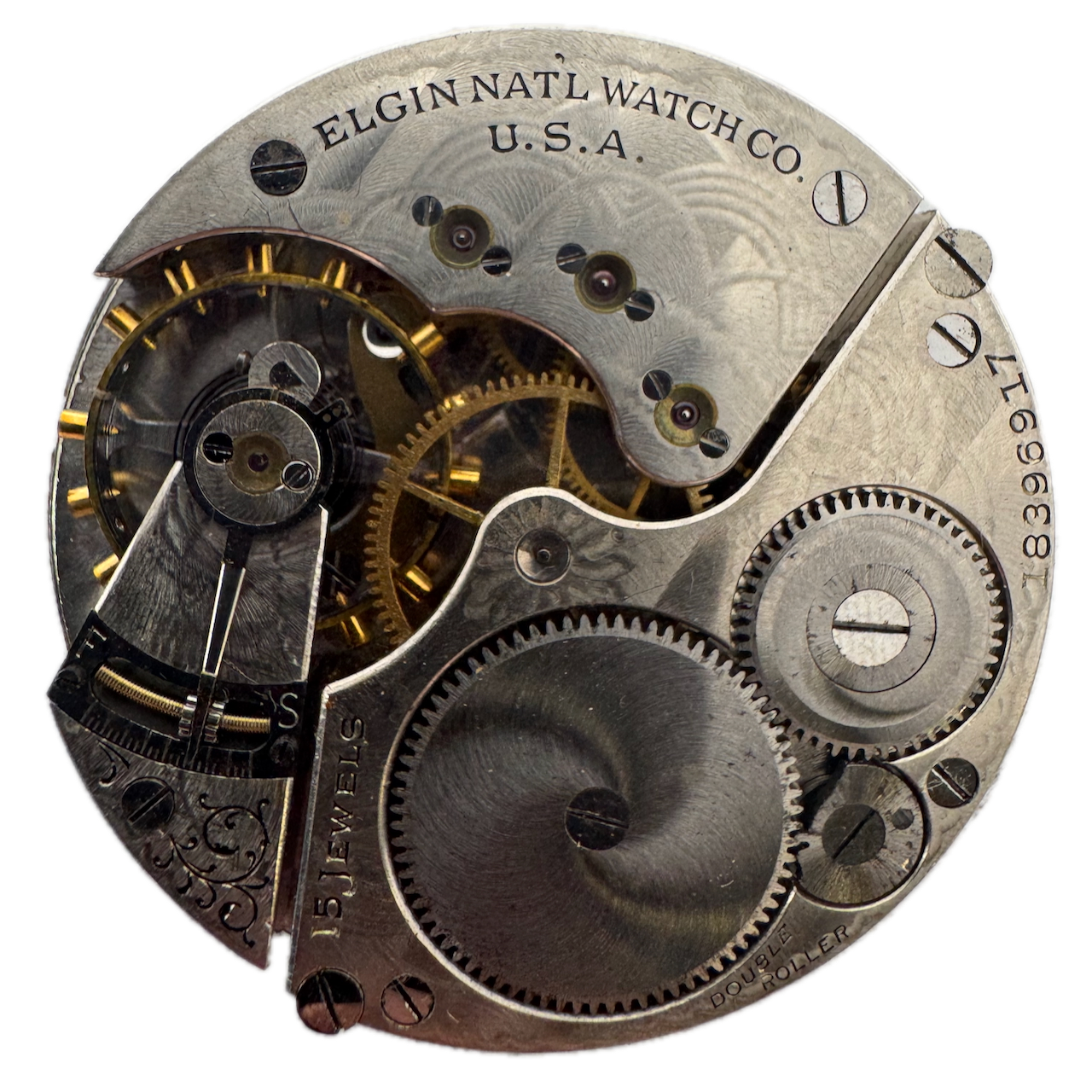 Antique 1915 Elgin 15 Jewel 16s Hunter Case Pocket Watch Movement 312