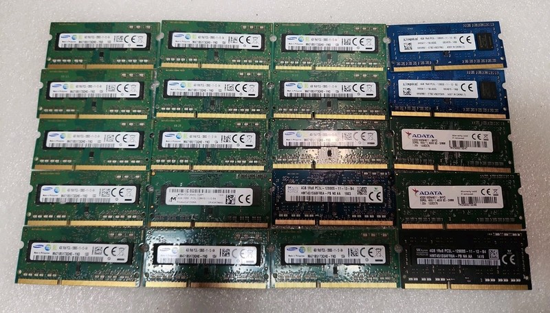 Lot of 20 4GB Mix Brand PC3/L 10600 12800 DDR3 Laptop SODIMM Memory