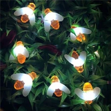 Upgraded Solar Bumble Bee LED Strip Lights 8 Modes Waterproof Outdoor Yard Decor