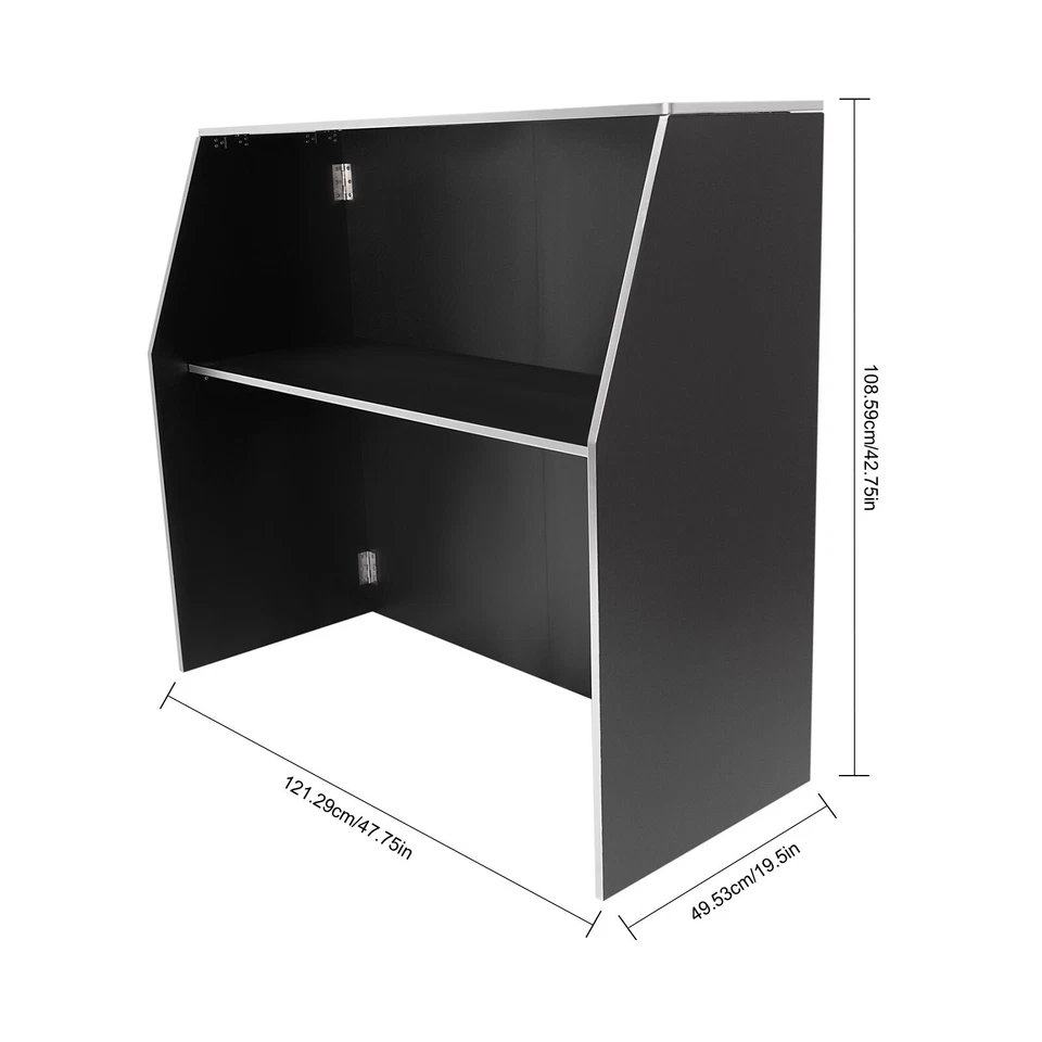 Portable Event Bar Table Foldable Alu Edge Banding For Party Picnic Black - Image 2 of 4