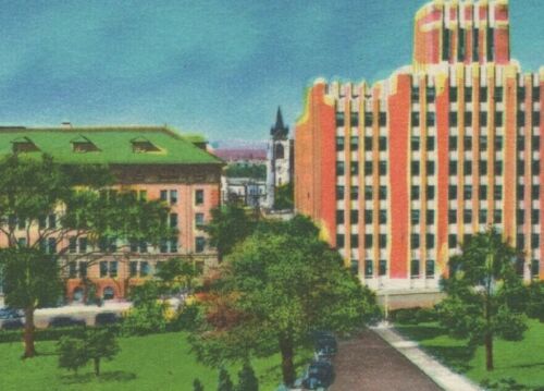 NWRR Norfolk Western Railroad Office Roanoke Virginia VA birds eye postcard F699