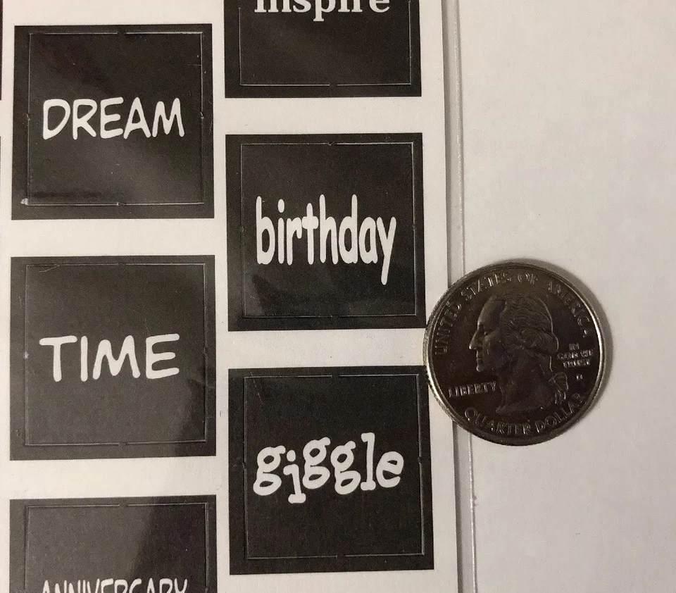 Troquelados de palabras cuadradas emergentes de regaliz negro alphadotz (18 piezas) chatarra • vida•tiempo Foto 4 de 4