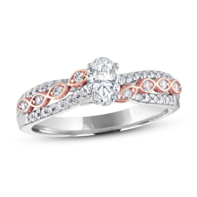 14k White Gold Finish 2Ct Oval Cut Diamond Women's Enchanted Bridal Wedding Ring