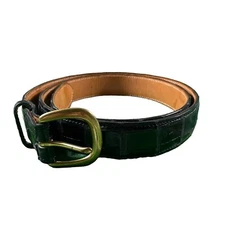 The Skin Shop Handcrafted Genuine Alligator  Belt Brass Buckle Size 40