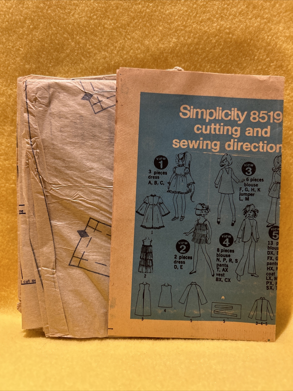 Vintage Simplicity 8519 Doll Clothes Pattern for 17.5&rdquo; Dolls -  Beautiful Crissy
