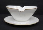 ROSENTHAL CONTINENTAL Japanese Quince Gold China Gravy Boat & Attached Plate — photo 4